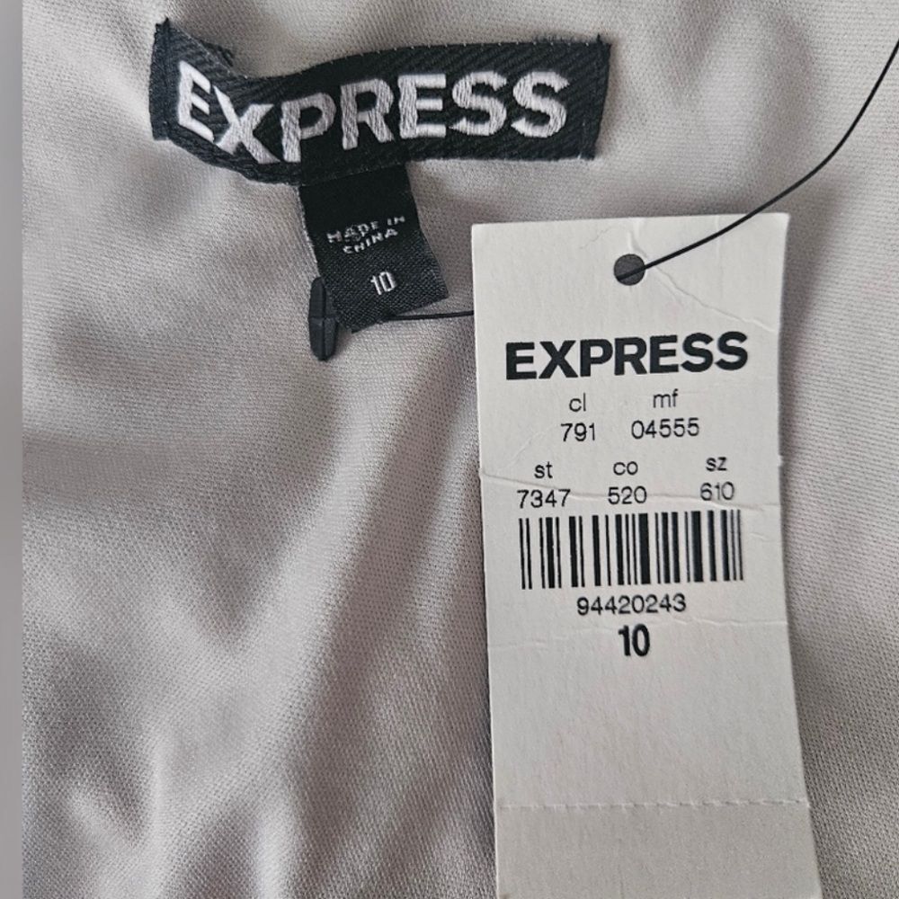 NWT Express Cream One-Shoulder Studded
Ruched Mini Dress Size 10 - Picture 4 of 5